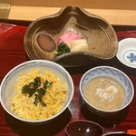 銀座 しのはら - 蟹ごはん　白子の餡掛け