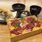 Tenpura Tentora - 漬けマグロのちらし寿司と季節の天ぷら御膳
