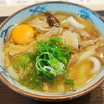 宮武讃岐うどん - 季節限定、きのこあんかけ+生卵