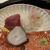 明日香 北千住本店 - お造り三点盛り…蛸、ヒラメ、マグロ