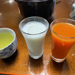 Hamaakari Chouonkaku - 緑茶、牛乳、野菜ジュース