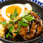 [B set] Hamburg Steak with Garlic Shrimp Loco Moco