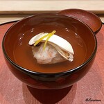 御料理 寺沢 - ずわい蟹と帆立の真薯に松茸の椀