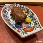 御料理 寺沢 - 前沢牛のサーロインと松茸の八幡巻