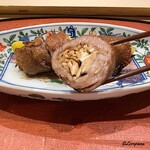 御料理 寺沢 - 前沢牛のサーロインと松茸の八幡巻