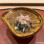 御料理 寺沢 - 松茸､黒皮､菱蟹､菊菜､菠薐草に針茗荷の御浸し