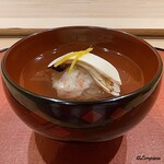 御料理 寺沢 - ずわい蟹と帆立の真薯に松茸の椀