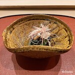 御料理 寺沢 - 松茸､黒皮､菱蟹､菊菜､菠薐草に針茗荷の御浸し