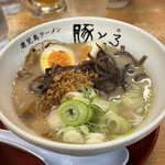 鹿児島ラーメン豚とろ - 半熟煮玉子ラーメン（小）＋メンマ