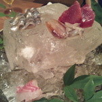 ろっこん - お造り・・・氷が半端じゃない!!