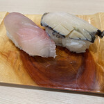 Sushi Hanatei Takumi - カンパチと鮑