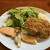 久茂登 - 料理写真:本日のランチは、メンチカツ&鮭の塩焼き