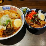 190054489 - 味噌ホルモンラーメン+五種豚丼ハーフ