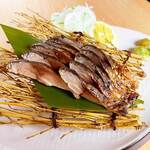 【宮城的品牌青花魚】 石卷產金華腌漬青花魚的稻草燒烤
