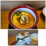 Tempura Sushi Hakata Shunshou - ＊茶碗蒸し自体もいいお味ですけれど、鱈の白子が盛られていて嬉しいこと。 美味しい茶碗蒸し。♪