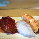 Tempura Sushi Hakata Shunshou - ◆筋子、鯛、海老