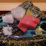 日本料理 柳燕 - 青森今別の平目（縁側も）と噴火湾の鮪