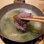 日本料理 柳燕 - 鴨を白湯でしゃぶしゃぶ