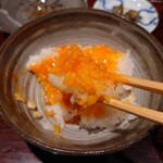 日本料理 柳燕 - お替り2杯目はTKGで