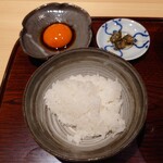 日本料理 柳燕 - お替り2杯目はTKGで