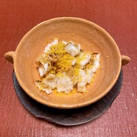 御料理 寺沢 - 穴子の飯蒸し　自家製唐墨と