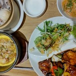 上海常 - 鶏黒酢の石焼き炒飯セット
