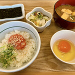 なか卯 - 明太子たまかけ朝食　430円