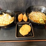 ゆで太郎 - カツ丼セット＋稲荷＋コロッケ（無料券）