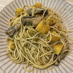 Bistro WAN - パスタセット(カキとインカのめざめのジェノヴェーゼ大盛り)