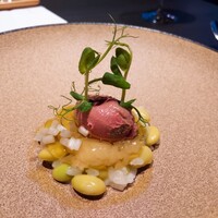 TOKi - ⚫枝豆のアロス　シェリー風味とレバー