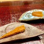 青空 - 握りの前に唐墨とばちこ炙りを