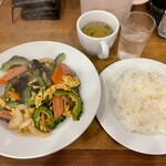 南海飯店 - ゴーヤチャンプル＋ライス