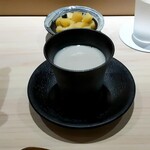 鮨 西崎 - 白子すり流し茶碗蒸し