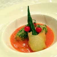 シーフードイタリアン　ポルト - 蒸し鮑の海苔風味とガスパチョ