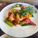 盛 - 活三陸の特大ホヤ黒酢炒め定食