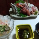 池田屋旅館 - 前菜と刺身