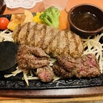 Kauberu - 弾力ハンバーグ&葡萄牛カットステーキ100g 2393円