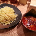 つけ麺屋 やすべえ - 六回目投稿⇒辛味マックススペシャルつけ麺(720円)＋味玉(100円)＋ゴマ(50円)