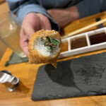 楽食亭 - 太刀魚しそチーズ　断面図