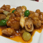 中国料理 四川 - 銀杏と鶏肉の炒め物。