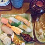 富梅 - 2013.05.19  にぎり1200円！赤だし、デザート付き！