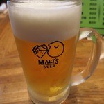 地酒処 えふし - 生ビールで乾杯。