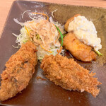 手しおごはん 玄 - 広島産カキフライとチキン南蛮