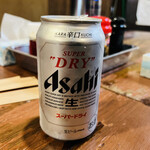 かおたんラーメンえんとつ屋 - ◉缶ビールで乾杯！グラスもなし。