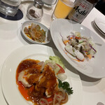 中国料理 四川 - 烏賊の山椒ソースと棒棒鶏