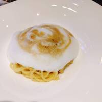 リストランテKubotsu - ポルチーニ茸のスパゲティ かぼちゃのカプチーノ仕立て