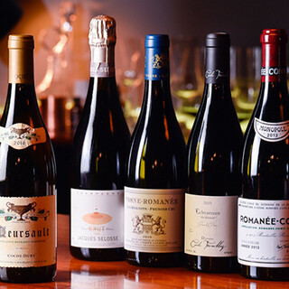 A variety of wines selected by sommeliers. Available in glass or bottle