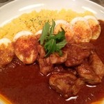 ぽか羅 - チキンカレー　玉子　ライス中盛　辛さ普通