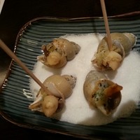 寿司割烹 新潟 日本橋 - バイ貝のエスカルゴ風