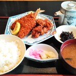 Fukuizumi - アジフライ定食（鳥から付き） ¥850